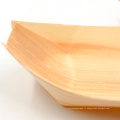 Bateau en bambou de pin courbé jetable pour plateau de service de nourriture pour sushi et restauration rapide